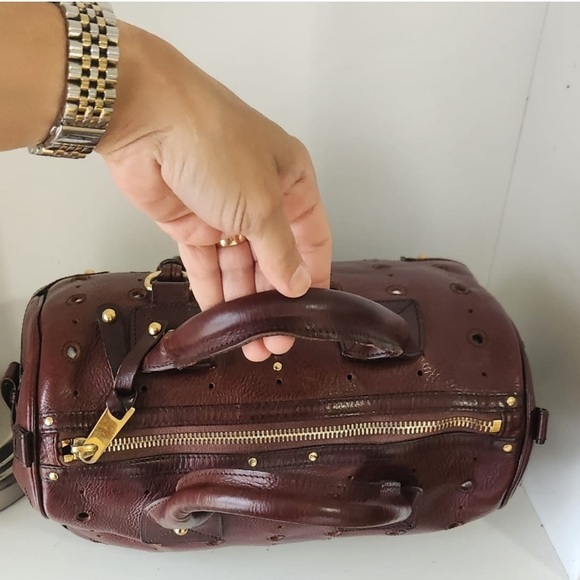 Like New!Marc Jacob's ( Made in Italy), Laser Cut Brigittte Brown Satchel bag - Picture 7 of 14